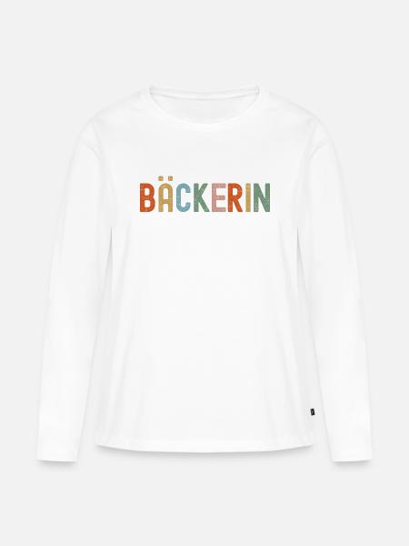 Bäckerin - Frauen Premium Bio Langarmshirt - Weiß