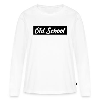 Vieille école - T-shirt manches longues Premium bio Femme - blanc - Devant - Julia (174cm)