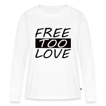 Libre d’aimer - T-shirt manches longues Premium bio Femme - blanc - Devant - Julia (174cm)