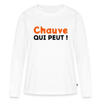 Chauve qui peut ! - T-shirt manches longues Premium bio Femme - blanc - Devant - Julia (174cm)