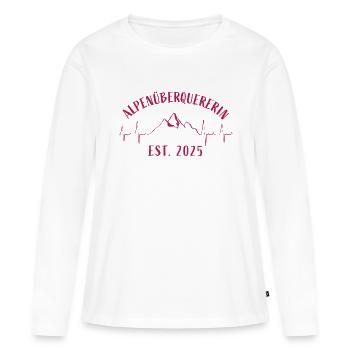 Alpenüberquererin 2025 - Alpenüberquerung Frau - Frauen Premium Bio Langarmshirt - Weiß - Vorne - Julia (174cm)