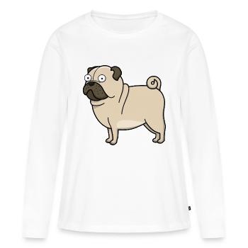 Derp Pug - T-shirt manches longues Premium bio Femme - blanc - Devant - Julia (174cm)