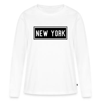 New York - T-shirt manches longues Premium bio Femme - blanc - Devant - Julia (174cm)