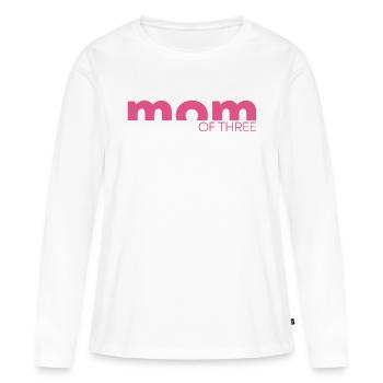 Mama von Drei Dreifache Mutter Muttertag Geschenk - Frauen Premium Bio Langarmshirt - Weiß - Vorne - Julia (174cm)