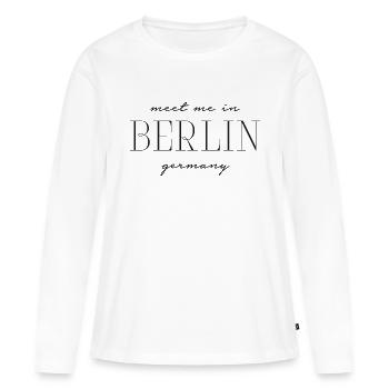 Rencontrez-moi à Berlin Allemagne - T-shirt manches longues Premium bio Femme - blanc - Devant - Julia (174cm)