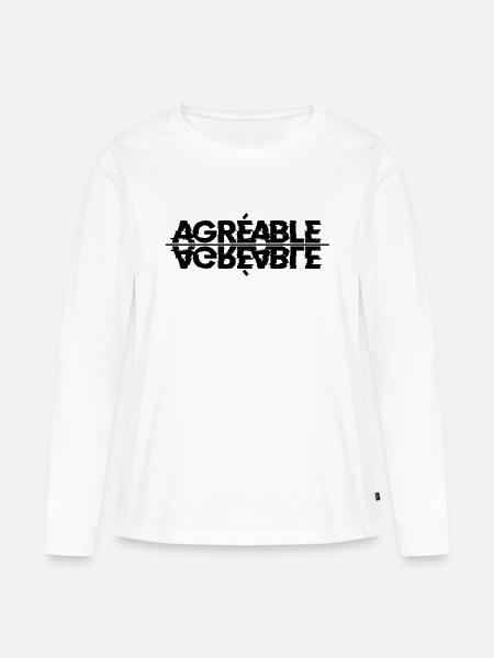 Agreable Glitch Design - Frauen Premium Bio Langarmshirt - Weiß