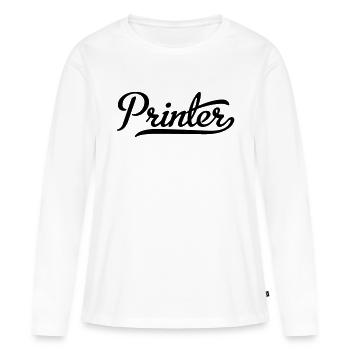 Imprimante - T-shirt manches longues Premium bio Femme - blanc - Devant - Julia (174cm)