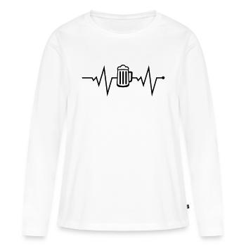 Bière Beat - T-shirt manches longues Premium bio Femme - blanc - Devant - Julia (174cm)