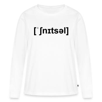 schnitzel lautschrift - Frauen Premium Bio Langarmshirt - Weiß - Vorne - Julia (174cm)