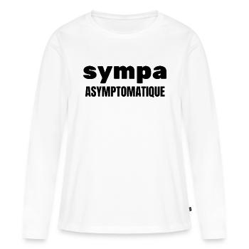 sympa asymptomatique - T-shirt manches longues Premium bio Femme - blanc - Devant - Julia (174cm)