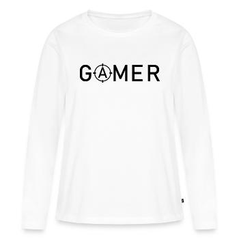 Game Gaming PC - Frauen Premium Bio Langarmshirt - Weiß - Vorne - Julia (174cm)