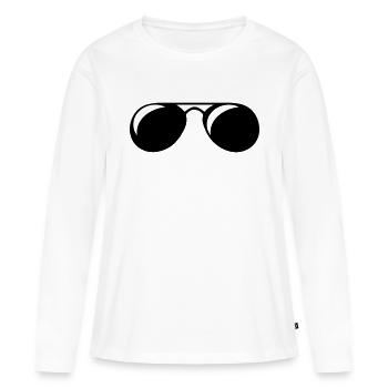 sonnenbrille - Frauen Premium Bio Langarmshirt - Weiß - Vorne - Julia (174cm)