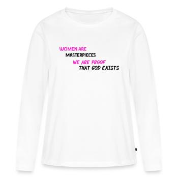 Women masterpieces - PNK BLK - Women's Premium Organic Long Sleeve Shirt - white - Front - Julia (174cm)