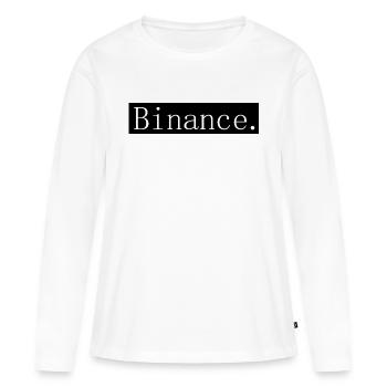 [HD] Binance - T-shirt manches longues Premium bio Femme - blanc - Devant - Julia (174cm)