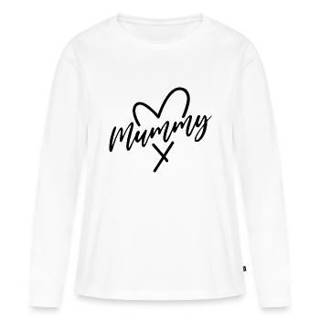 Mama Herz - Frauen Premium Bio Langarmshirt - Weiß - Vorne - Julia (174cm)