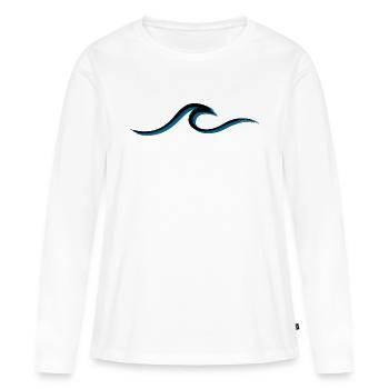 Vague vague Surf Eau Rat Surfer - T-shirt manches longues Premium bio Femme - blanc - Devant - Julia (174cm)