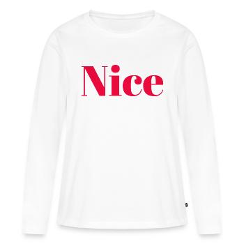 Nice - Frauen Premium Bio Langarmshirt - Weiß - Vorne - Julia (174cm)