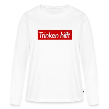 trinken - Frauen Premium Bio Langarmshirt - Weiß - Vorne - Julia (174cm)
