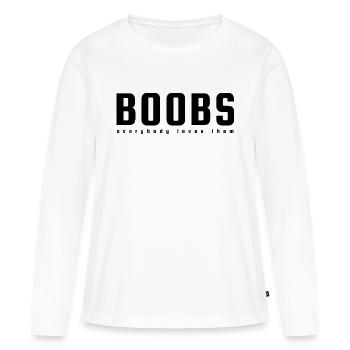 Boobs - Women's Premium Organic Long Sleeve Shirt - white - Front - Julia (174cm)
