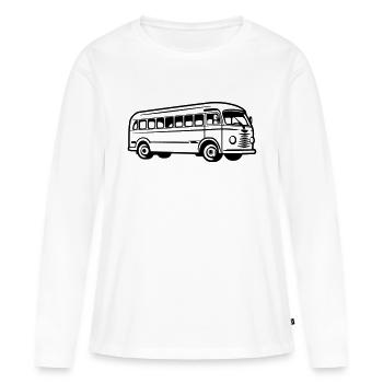 Bus - T-shirt manches longues Premium bio Femme - blanc - Devant - Julia (174cm)