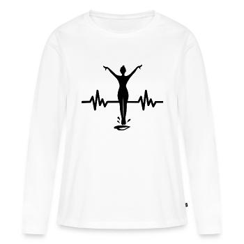 Herzschlag Turmspringer - Wassersport Athlet - Frauen Premium Bio Langarmshirt - Weiß - Vorne - Julia (174cm)