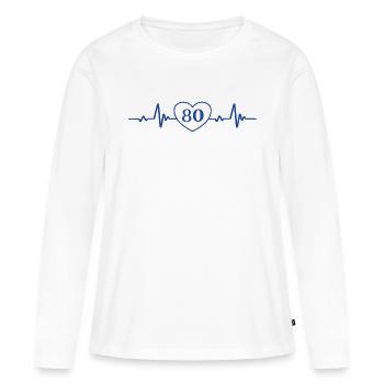 80th Birthday Heart 80 - Women's Premium Organic Long Sleeve Shirt - white - Front - Julia (174cm)