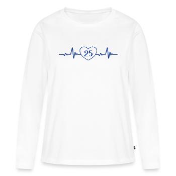25. Geburtstag Herz 25 - Frauen Premium Bio Langarmshirt - Weiß - Vorne - Julia (174cm)