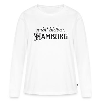 Rester stable Hambourg - T-shirt manches longues Premium bio Femme - blanc - Devant - Julia (174cm)