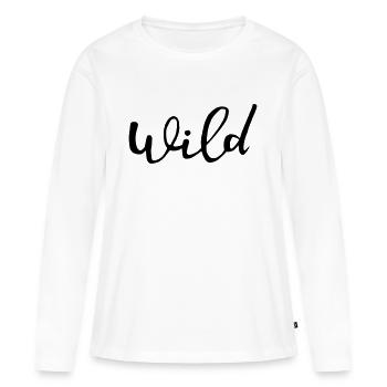 wild - Frauen Premium Bio Langarmshirt - Weiß - Vorne - Julia (174cm)
