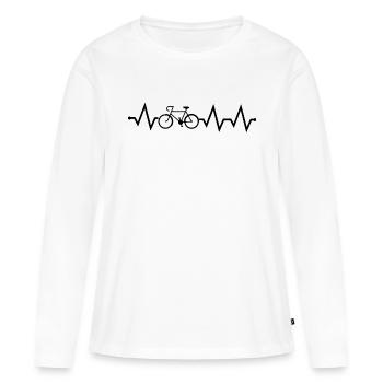 vélo. - T-shirt manches longues Premium bio Femme - blanc - Devant - Julia (174cm)