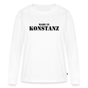 Fabriqué à Constance - Lac de Constance - T-shirt manches longues Premium bio Femme - blanc - Devant - Julia (174cm)