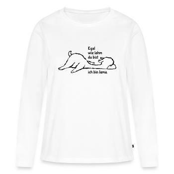 Egal wie lahm du bist ich bin lama - Wortspiel - Frauen Premium Bio Langarmshirt - Weiß - Vorne - Julia (174cm)