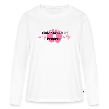 Little Miracle in Progress - Women's Premium Organic Long Sleeve Shirt - white - Front - Julia (174cm)