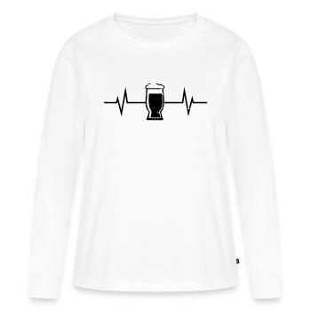 Bier Liebe – Bier, Bier & noch mehr Bier! - Frauen Premium Bio Langarmshirt - Weiß - Vorne - Julia (174cm)