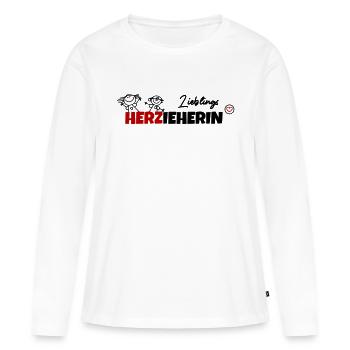 Lieblings Erzieherin - Frauen Premium Bio Langarmshirt - Weiß - Vorne - Julia (174cm)