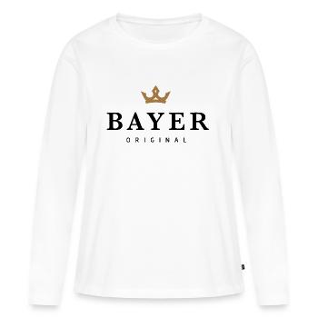 Bayer - Frauen Premium Bio Langarmshirt - Weiß - Vorne - Julia (174cm)