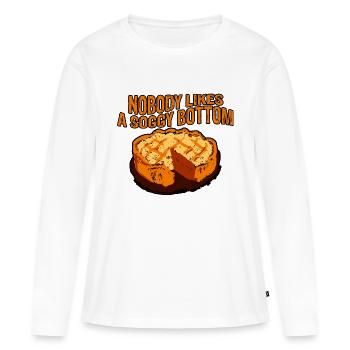 Personne n'aime les fesses détrempées 3 - T-shirt manches longues Premium bio Femme - blanc - Devant - Julia (174cm)