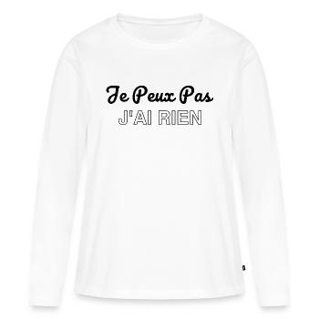Ich kann nicht, ich habe nichts zu tun - Frauen Premium Bio Langarmshirt - Weiß - Vorne - Julia (174cm)