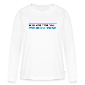 Racing Club Straßburg - Frauen Premium Bio Langarmshirt - Weiß - Vorne - Julia (174cm)