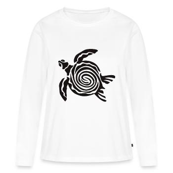 Cool gestylte Schildkroete - Frauen Premium Bio Langarmshirt - Weiß - Vorne - Julia (174cm)
