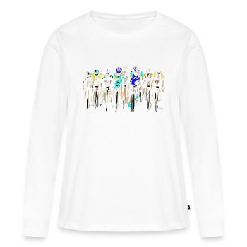 cyclistes du Tour - T-shirt manches longues Premium bio Femme - blanc - Devant - Julia (174cm)