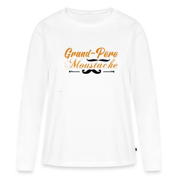 grand-père moustache, Idée cadeau d'élégance. - T-shirt manches longues Premium bio Femme - blanc - Devant - Julia (174cm)