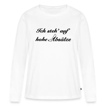 hohe Absätze - Frauen Premium Bio Langarmshirt - Weiß - Vorne - Julia (174cm)