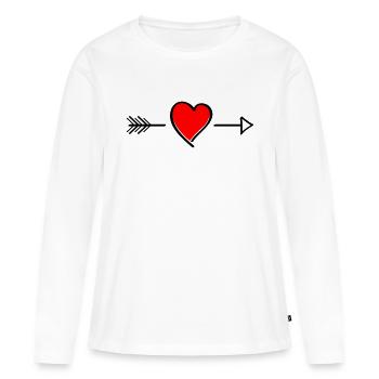 heart - Frauen Premium Bio Langarmshirt - Weiß - Vorne - Julia (174cm)