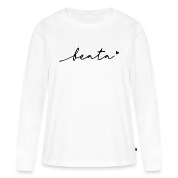 Beata Cursive Name - Women's Premium Organic Long Sleeve Shirt - white - Front - Julia (174cm)
