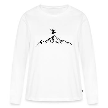 Snowboard, Halfpipe, Wintersport, Skiurlaub - Frauen Premium Bio Langarmshirt - Weiß - Vorne - Julia (174cm)