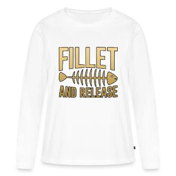 Filet et relâchement 4 - T-shirt manches longues Premium bio Femme - blanc - Devant - Julia (174cm)