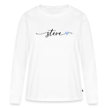 Steve Name Kalligrafie Schrift - Frauen Premium Bio Langarmshirt - Weiß - Vorne - Julia (174cm)