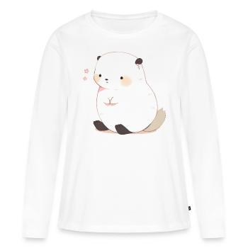 Mangouste - T-shirt manches longues Premium bio Femme - blanc - Devant - Julia (174cm)