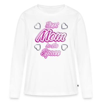 Muttertag - Frauen Premium Bio Langarmshirt - Weiß - Vorne - Julia (174cm)